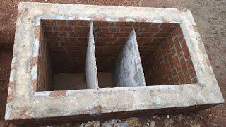 Stone masonry Septic  tank with curtain wall