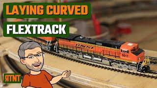 Laying Curved Flex Track on a Model Railroad Layout