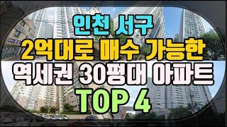 인천 2억원대로 살수있는 30평대 역세권 아파트 TOP4 !! 매매 시세가 많이 저렴해졌네요