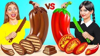 Tantangan Makanan Asli vs Makanan Cokelat | Ide Gila Untuk Memasak Choco DO