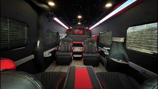 MK83 - Custom Black & Red VIP Sprinter Limo *Available to Purchase*