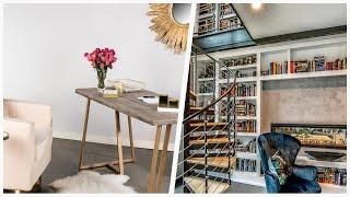 75 Concrete Floor Home Office Library Design Ideas You'll Love 