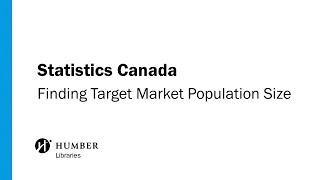 Statistics Canada Census: Finding Target Market Population Size