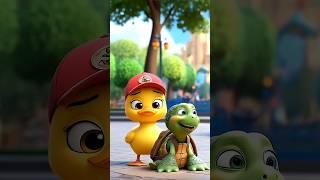 "Duck vs Turtle  | Who Wins the Ice Cream Race?  #shorts
