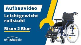 REHASHOP Leichtgewichtrollstuhl Bison 2 Blue │ Rollstuhl mit umfangreicher Ausstattung