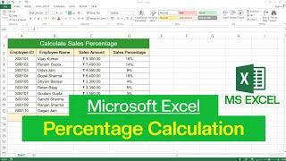 How to Calculate Percentage of Total in Microsoft Excel | Percentage Calculation in Excel