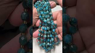 Apatite 6x8 faceted olive shape, 16" strands