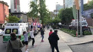 Celebration for health care workers outside Brooklyn Hospital in Fort Greene