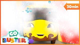 Time to Shine!  Buster’s Carwash Cleanup | Go Buster - Bus Cartoons & Kids Stories