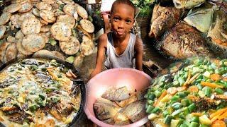 Jamaican Style Steamed Fish Ñ Okra with Crackers | Jamaica Best Cuisine | Outdoor Cooking