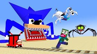 Curse Shin Sonic vs Curse House Head and Boss choo-choo train : Minecraft Animation