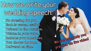 How we write custom wedding speeches! Wedding speech writing services from Ghostwriters Central!