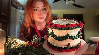 ASMR Baking a Vintage Christmas Cake (Close Whispered Voiceover)