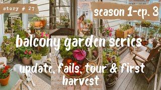 ‍Vegetable Garden in My SMALL BALCONY | First Harvest, Tour & Fails | CONTAINER GARDEN S1 PART 3