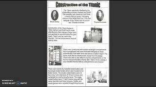Guided Reading: Construction of The Titanic