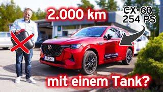 2.000 km mit einem Tank?! CX-60 254 PS AWD Diesel 6-Zylinder Sprit-Spar-Challenge! Hypermiling