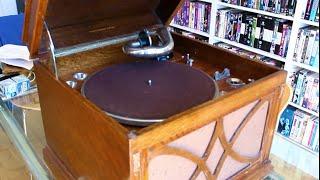 HMV 130 Wind Up Gramophone Repair.  Spring replacement and service.