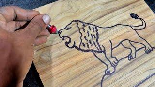 Wood carving lion tutorial