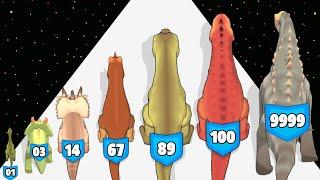 Dinosaur Battle Merge Fight - Level Up Dinosaur Max Level Gameplay (Dinosaur Evolution)