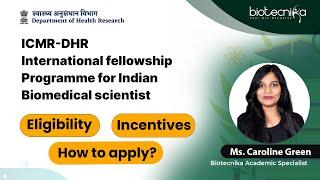 ICMR-DHR International Short & Long Term Fellowship | Eligibility | Fellowship | Application Process