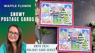 Snowy Postage Cards | AmyR 2024 Holiday Card Series #11