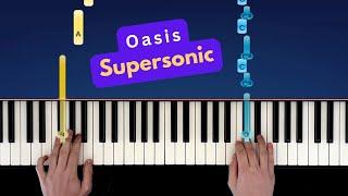 Oasis - Supersonic - Easy Piano Tutorial