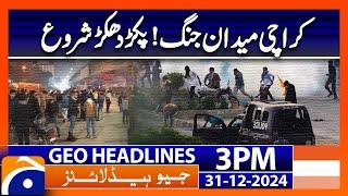 Karachi protest bad situation | Geo News 3 PM Headlines (31st Dec 24)