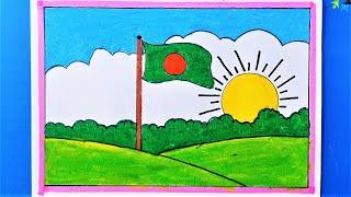 Bangladesh Bijoy Scenery Drawing || Victory Art For Competition