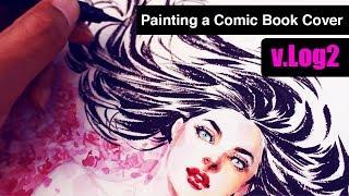 Painting a Comic Book Cover with Watercolors and Copics