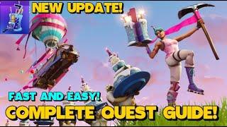 *NEW* FORTNITE BIRTHDAY COMPLETE QUEST GUIDE! Backbling, Quests, FLARE GUN!⭐