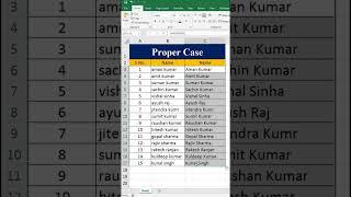 Excel First Letter Capital️| Proper Case in Excel #shorts #exceltips