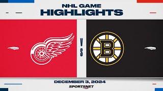 NHL Highlights | Red Wings vs. Bruins - December 3, 2024