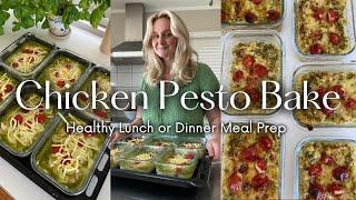 The EASIEST Lunch or Dinner Meal Prep EVER || Chicken Pesto Bake *so delicious*