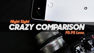 Pixel Night Sight vs F0.95 Lens in Low Light - Crazy Comparison