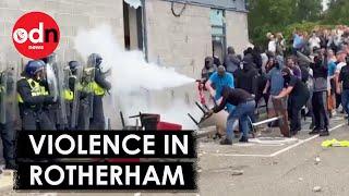 Shocking Moment Rotherham Rioters ATTACK Hotel ‘Housing Migrants'