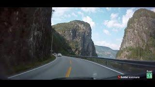 Auto trip on amazing Norwegian roads (Forsand - Odda)