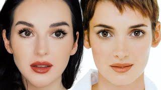 WINONA RYDER Inspired Makeup Tutorial | Classic Red Lip | No Makeup Makeup