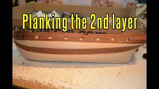 HMS Beagle - part 12 Planking The 2nd Layer