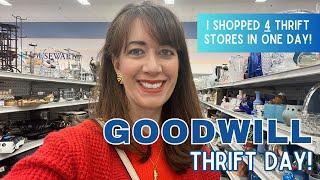 4 Goodwill Thrift Stores in ONE DAY! | Thrift with Me | Vintage Haul