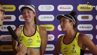 Sarah Sponcil / Kelly Claes happy after they won their #Romebeachfinals pool