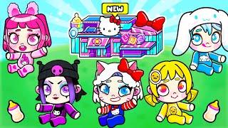 HELLO KITTY, KUROMI, MY MELODY IN KINDERGARTEN | Avatar World | Toca Boca