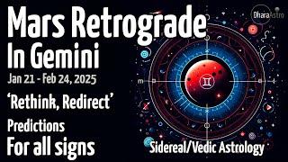 Mars Retrograde in Gemini 2025 | Jan 21- Feb 24 | Vedic Astrology Predictions #marsretrograde