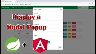 How to Display Modal Popup Form in Angular using NgBootstrap and FormsModule