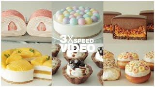 #134 3x Speed 케이크 디저트 베이킹 영상 | Cake Dessert Baking Video | Brownie, Cheesecake | Cooking tree