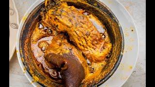 Nigerian Street Food - Bushmeat Banga Soup