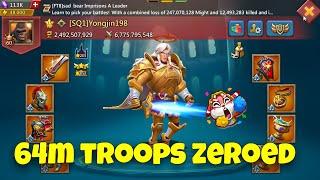 Lords Mobile - SSq+SQ1+K4G AGAINST 64M TROOPS. ZEROED TOO FAST BY THESE TITANS