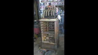 5 ft  Antique National Cash Register Cabinet Restoration