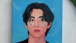 How to paint portrait/ Acrylic painting tutorial/ #btsarmy #btspainting