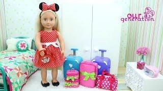 BONECA OUR GENERATION ARRUMANDO AS MALAS PRA DISNEY | OUR GENERATION DOLL PACKING FOR VACATION