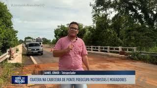 Cratera na ponte da GO 164 preocupa motoristas e moradores